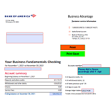 BOA November 2021 Editable Bank Statement 